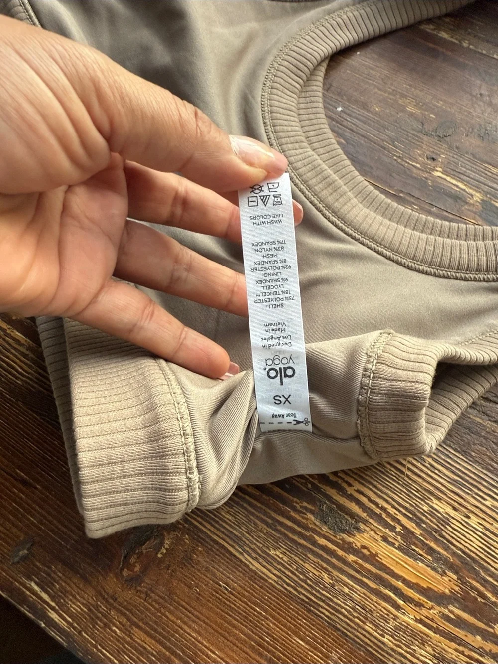 ALO Yoga Ribbed Crop Tank in Tan